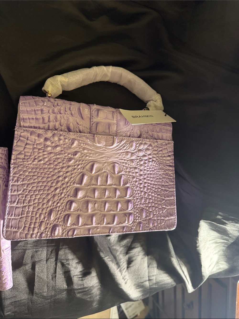 Brahmin Small Hallie Gentle Lavender Melbourne Satchel & Veronica Wallet - Picture 4 of 11
